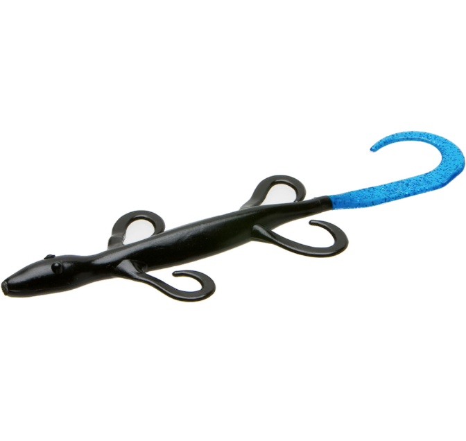Zoom 6 inch Lizard Black with Blue Tail