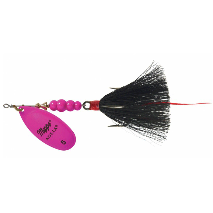Mepps Hot Pink & Black Aglia Dressed Fishing Lure