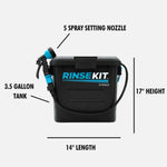 Rinsekit PRO 3.5 Gallon Portable Shower + Touchless Auto Nozzle Bundle